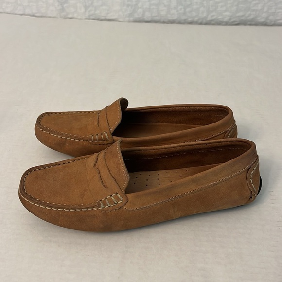 MASSIMO MATTEO PENNY KEEPER BROWN LEATHER LOAFER DRIVING SHOES MOCCASINS 7.5 - Picture 1 of 16